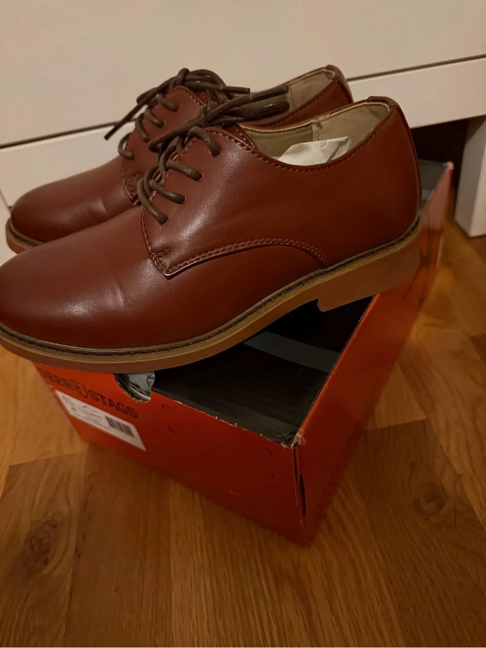 Deer Stags Boys' Brown Lace-Up Dress Shoes